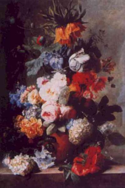 Jan van Huysum Still Life of Flowers in a Vase on a Marble Ledge France oil painting art